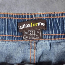 Load image into Gallery viewer, Atlas For Men Blue Stretch Cotton Denim Casual Cargo Carpenter Style Shorts