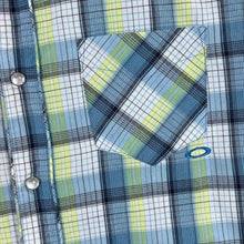 Load image into Gallery viewer, Early 00's Oakley Plaid Check Pearl Snap Popper Skater Surfer Short Sleeve Shirt