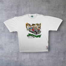 Load image into Gallery viewer, Vintage Jeepney Philippines Tourist Souvenir Handpainted White Graphic T-Shirt