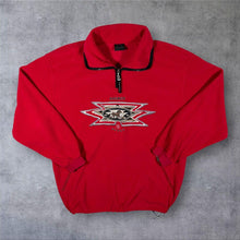 Load image into Gallery viewer, Vintage 90s Bogner Sport 1/4 Zip Fleece Red Embroidered Horse Ski Pullover L