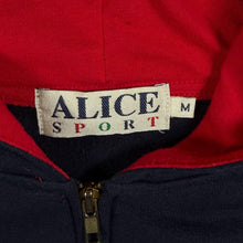 Load image into Gallery viewer, Vintage 90's Alice Sport Embroidered Tennis Motif Navy Blue Zip Hoodie