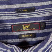 Load image into Gallery viewer, Lee "Regular Fit" Navy Blue Striped Long Sleeve Linen Cotton Button-Down Shirt
