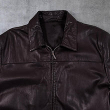 Load image into Gallery viewer, Vintage 020 Genuine Real Black Leather Y2K Zip Bomber Jacket