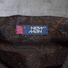 Load image into Gallery viewer, Vintage New Man Abstract Paisley Patterned Brown Long Sleeve Shirt