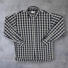 Load image into Gallery viewer, Vintage Louis Feraud Classic Black White Plaid Check Long Sleeve Cotton Shirt