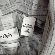 Load image into Gallery viewer, Calvin Klein Grey Mix Plaid Check Long Sleeve Cotton Slim Fit Shirt