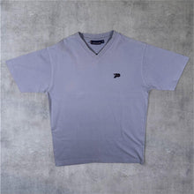 Load image into Gallery viewer, Early 00's Patrick Classic Embroidered Mini Logo Blue Cotton V-Neck T-Shirt
