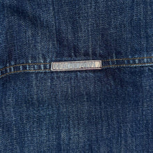 Load image into Gallery viewer, Early 00's Sonneti Fleece Lined Corduroy Collar Blue Denim Y2K Popper Bomber Jacket