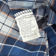 Load image into Gallery viewer, Vintage Plains Western Cowboy Blue White Multi Check Long Sleeve Popper Shirt
