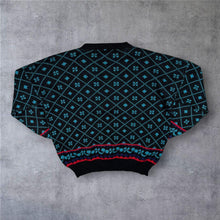 Load image into Gallery viewer, Vintage Wendy Lawrence Wool Jumper XL Fair Isle Geometric 80s 90s Knit Sweater