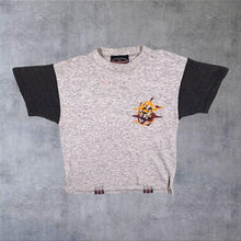 Load image into Gallery viewer, Vintage Street Games Blue Jeans Y2K Colour Block Graphic Grey Cotton T-Shirt