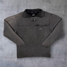 Load image into Gallery viewer, Early 00's Weird Fish Embroidered Mini Logo Faded Dark Grey 1/4 Zip Sweatshirt