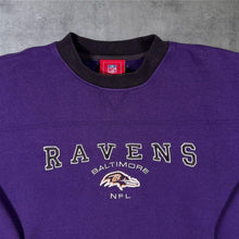 Load image into Gallery viewer, NFL Baltimore Ravens Football Embroidered Spellout Purple Sweatshirt