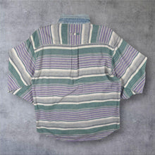 Load image into Gallery viewer, Vintage 90s Traditional Diner Striped Flannel Shirt Denim Collar Grunge Oversized