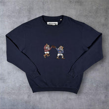 Load image into Gallery viewer, Early 00's Cotton Traders Embroidered Rugby Bulldog Navy Blue Crewneck Sweatshirt