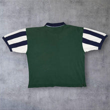 Load image into Gallery viewer, Vintage Tommy Hilfiger Polo Shirt XL Green Navy White Striped Sleeve Crest