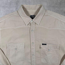 Load image into Gallery viewer, Vintage Boosley Jeans Cowboy Western Beige Cotton Long Sleeve Popper Shirt