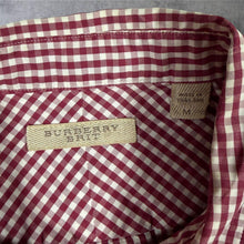 Load image into Gallery viewer, Burberry Brit Mens M Red Gingham Check Shirt 100% Cotton Long Sleeve