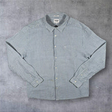 Load image into Gallery viewer, Wrangler "Regular" Blue White Striped Long Sleeve Linen Cotton Shirt