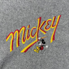 Load image into Gallery viewer, Vintage Disney Mickey & Co. Embroidered Spellout Grey Fleece Sweatshirt