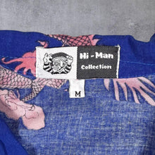 Load image into Gallery viewer, Early 00's Hi-Man Goth Y2K Traditional Dragon Pattern Blue Pink Rayon Short Sleeve Shirt