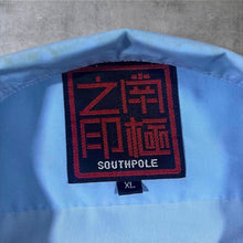 Load image into Gallery viewer, Early 00's Southpole Hip Hop Y2K Laughing Buddha Graphic Blue Short Sleeve Shirt