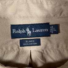Load image into Gallery viewer, Vintage Polo Ralph Lauren Blake Shirt Mens L Beige 100% Cotton 90s Pony Oxford