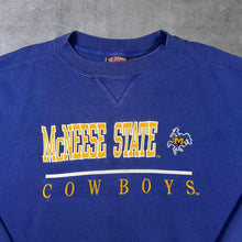 Load image into Gallery viewer, Vintage Varsity Classics "McNeese State Cowboys" College Embroidered Blue Sweatshirt