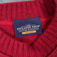 Load image into Gallery viewer, Vintage 90s The Sweater Shop Jumper Mens M Pure New Wool Made UK Burgundy