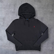 Load image into Gallery viewer, Polo Ralph Lauren XL Washed Black Waffle Thermal Hoodie Red Pony