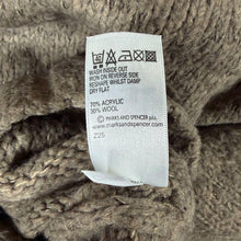 Load image into Gallery viewer, M&S Blue Harbour Mens Medium Brown Wool Blend Chunky Knit Quarter Zip Jumper