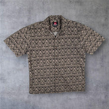 Load image into Gallery viewer, Quiksilver Y2K Mens M Tribal Shirt Black Beige Geometric Surf Short Sleeve 00s
