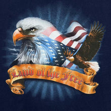 Load image into Gallery viewer, Delta Land Of The Free Bald Eagle Scroll Spellout Souvenir Graphic T-Shirt
