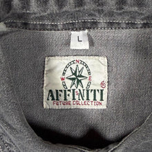 Load image into Gallery viewer, Vintage Affiniti Cowboy Western Washed Black Grey Denim Long Sleeve Shirt
