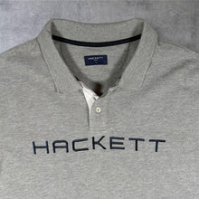 Load image into Gallery viewer, Hackett Golf Embroidered Big Logo Colour Block Grey Polo Shirt