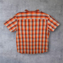 Load image into Gallery viewer, Columbia Omni Shade Mens XXL Shirt Orange Plaid Check Short Sleeve Outdoor 2XL