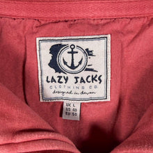 Load image into Gallery viewer, Lazy Jacks Mens L Quarter Zip Sweatshirt Red Cotton Nautical Utility Pocket