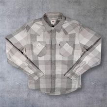 Load image into Gallery viewer, Levi's Western Style Grey Mix Check Long Sleeve Cotton Popper Shirt