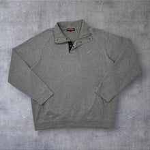Load image into Gallery viewer, Kangol Elite Collection Mens Grey Quarter Zip Snap Neck Sweatshirt XL