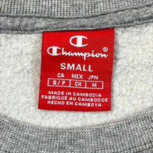 Load image into Gallery viewer, Champion Sweatshirt Small Grey Marl White Script Spellout Logo Crew Neck