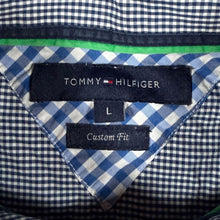 Load image into Gallery viewer, Tommy Hilfiger "Custom Fit" Blue White Check Long Sleeve Button-Down Cotton Shirt