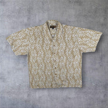 Load image into Gallery viewer, Vintage Surfing Hawaiian Floral Pattern Beige Polyester Short Sleeve Shirt