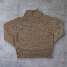 Load image into Gallery viewer, M&S Blue Harbour Mens Medium Brown Wool Blend Chunky Knit Quarter Zip Jumper