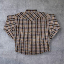 Load image into Gallery viewer, Vintage Mariscal Western Cowboy Brown Multi Check Long Sleeve Popper Shirt