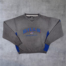 Load image into Gallery viewer, Vintage Puma NFL Buffalo Bills Football Embroidered Spellout Faded Grey Sweatshirt