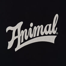 Load image into Gallery viewer, Animal Surfer Skater Logo Spellout Graphic Short Sleeve Black Cotton T-Shirt