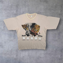 Load image into Gallery viewer, Vintage South Africa "Big 5" Animal Tourist Souvenir Wildlife Graphic Cream Beige T-Shirt
