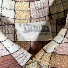 Load image into Gallery viewer, Vintage Triola Brown White Beige Mix Plaid Check Long Sleeve Cotton Flannel Shirt