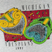 Load image into Gallery viewer, Vintage 1991 Michigan Thespians T Shirt XL Screen Stars Single Stitch USA 90s