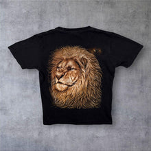 Load image into Gallery viewer, Early 00's Caballo Lion Animal Wildlife Graphic Black Cotton T-Shirt